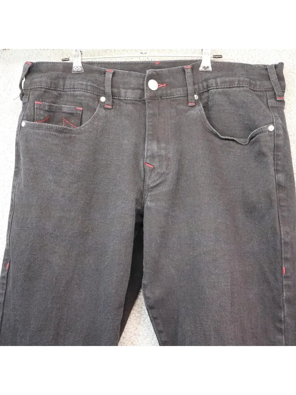 True Religion Jeans Ricky Relaxed Straight 36x32 Red Stiches